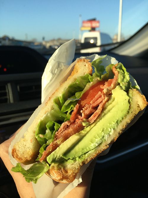 The vegan BLT - so good! at Park Row Cafe in Salinas