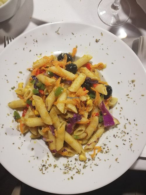 Vegan pasta dish at Encanada in Viana Do Castelo