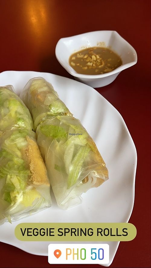 Vegetarian spring rolls. They have tofu and lettuce.  at Pho 50 in Pueblo