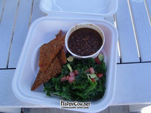 Kale salad with lentil soup at Raw and Juicy in Alys Beach