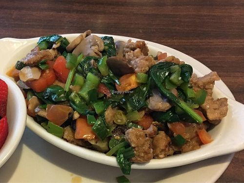 Scramble with soy chorizo at Bluegrass Grill and Bakery in Charlottesville