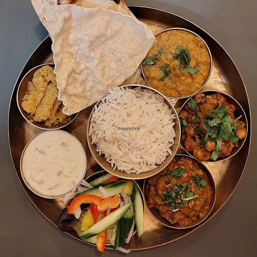 Vegan thali at Garlic n Greens in Bruges