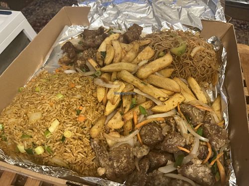 Vegan munchie box (again) minus the spring rolls we’d already eaten!   at Waka Waka Noodle in Manchester