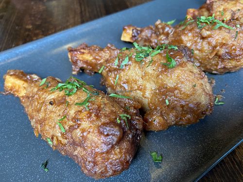 faux ‘Chicken’ drumsticks  at Jam Delish in North London