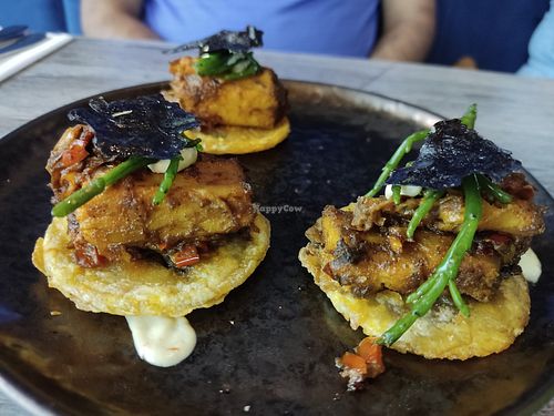 Saltfish tostones at Jam Delish in North London