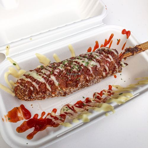 Korean Corn Dog at BeLeaf Burgers in Stanton