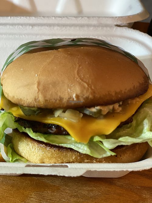 Single burger  at BeLeaf Burgers in Stanton