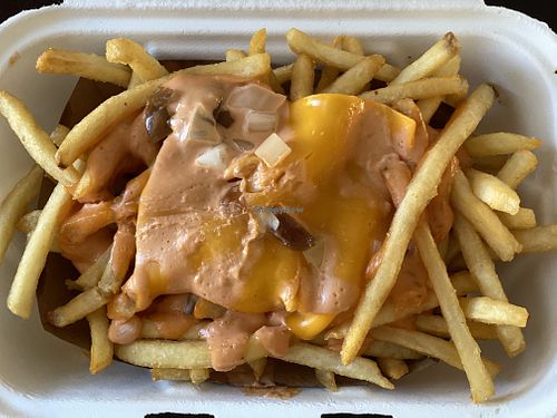 Fries with stuff at BeLeaf Burgers in Stanton