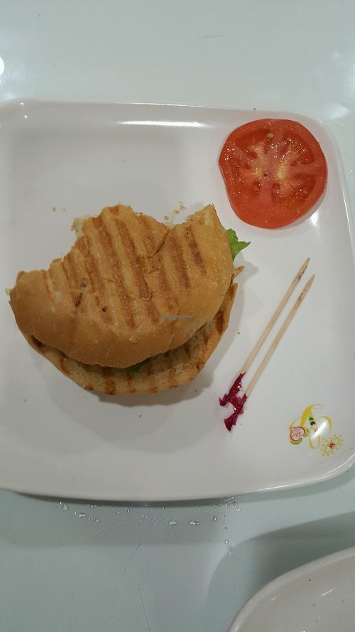 black bean burger at Loving Hut in Tampa