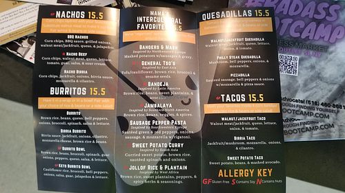 Menu at Nacho Mama in Staten Island