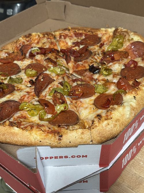 Vegan spicy Italian   at Toppers Pizza in Mankato