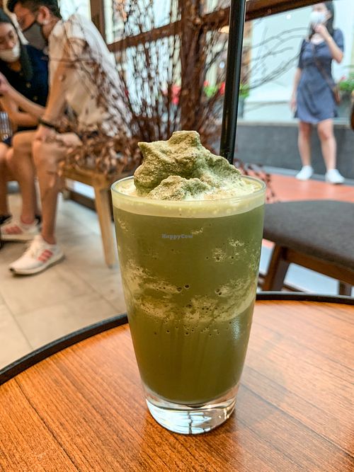Matcha latte ice blend at Hvala - Chinatown in Central Singapore