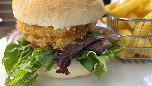 Burger and chips at The Little Red Grape Co in Sevenhill