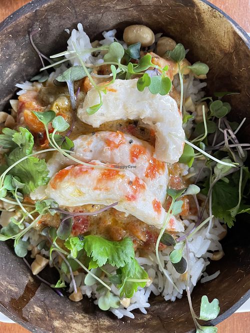 Arroz con gambas veganas at Chez Kessler in Barcelona