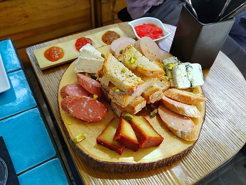 Cheese and delicatessen platter at Chez Kessler in Barcelona