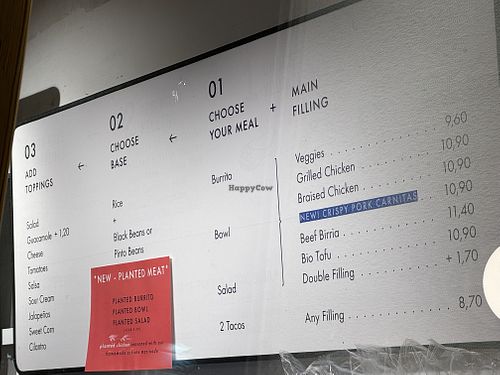 vegan offer  at Max & Benito - Rotenturmstrasse in Vienna