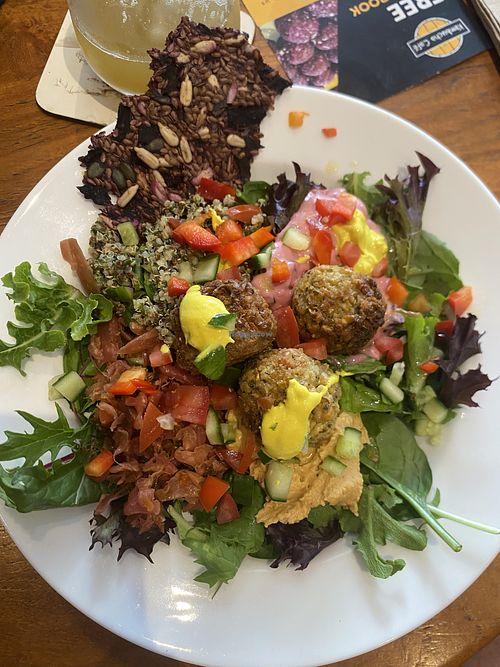 Falafel bowl  at Kombucha Cafe in Murwillumbah