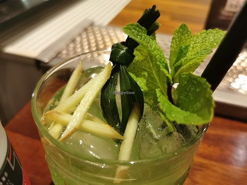 Pandan cocktail with fresh ginger.  at Seray in Hillegom