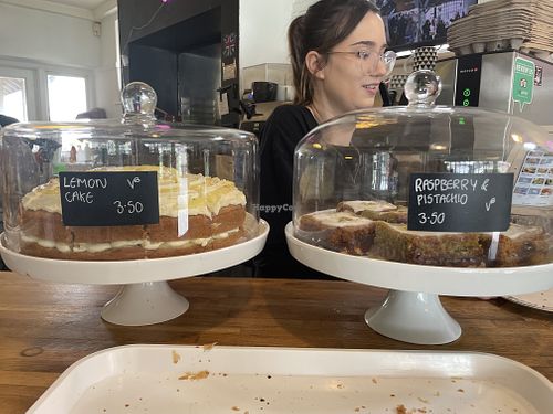 Lemon cake and pistachio cake   at Bird & Bean in Frinton-on-sea