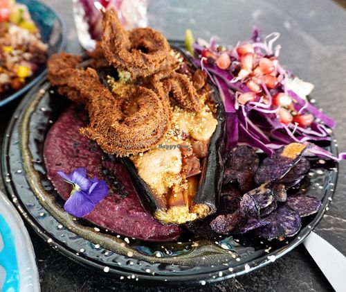 Roasted aubergine + buckwheat churros at Café Contresort in Paris