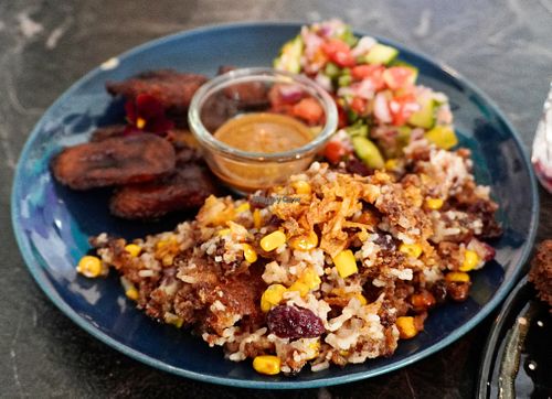 Fried plantains + fried rice at Café Contresort in Paris