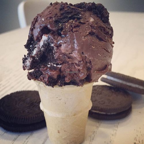 VEGAN CHOCOLATE HAZELNUT & COOKIES at Mitchell's Ice Cream in Shaker Heights