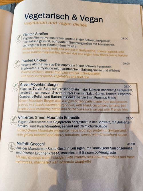 Updated menu summer 2023 at Aarmühle in Interlaken