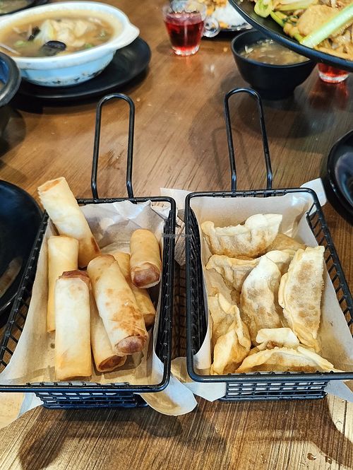 fried spring roll and fried dumplings at Leaf Corner 慈素 - Tai Seng in Central Singapore
