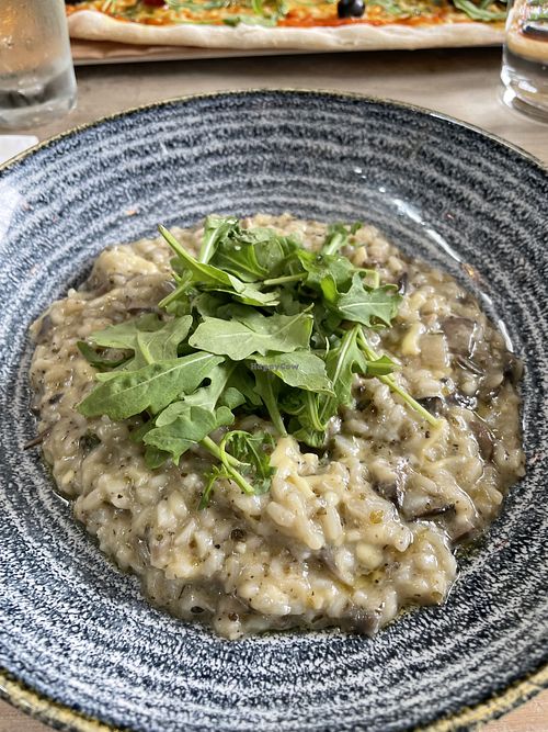 Veganised funghi risotto  at Wildwood in Plymouth