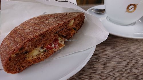 Sandwich with humus and grilled vegetables at Coffe am Carlsplatz in Dusseldorf