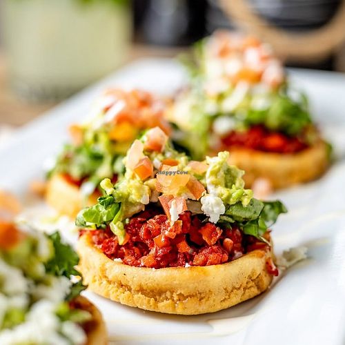 Sopecitos a la Mara (with soyrizo and potato ask for dairy free cheese) at El Tapeo in Puerto Penasco