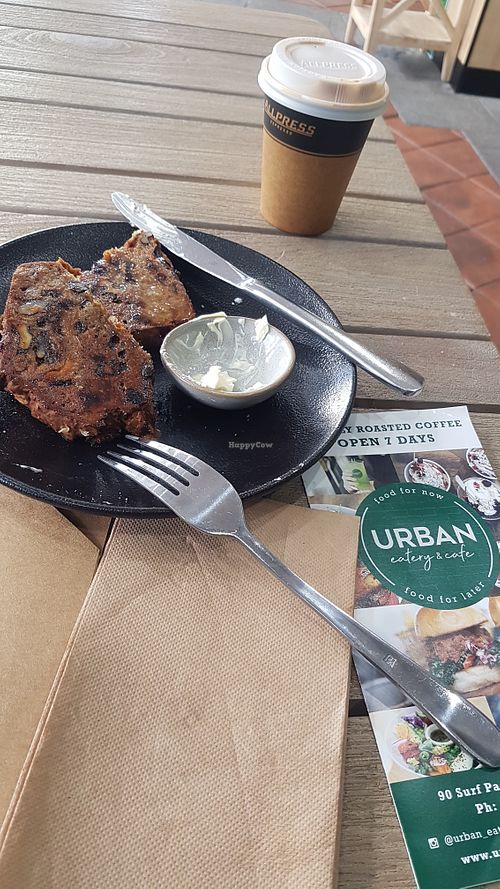 Vegan date & walnut loaf at Urban Eatery & Cafe in Broadbeach