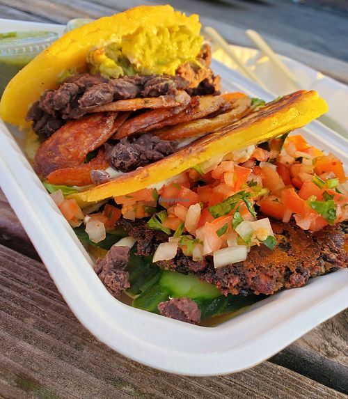 Arepas combo at Planted PDX in Portland