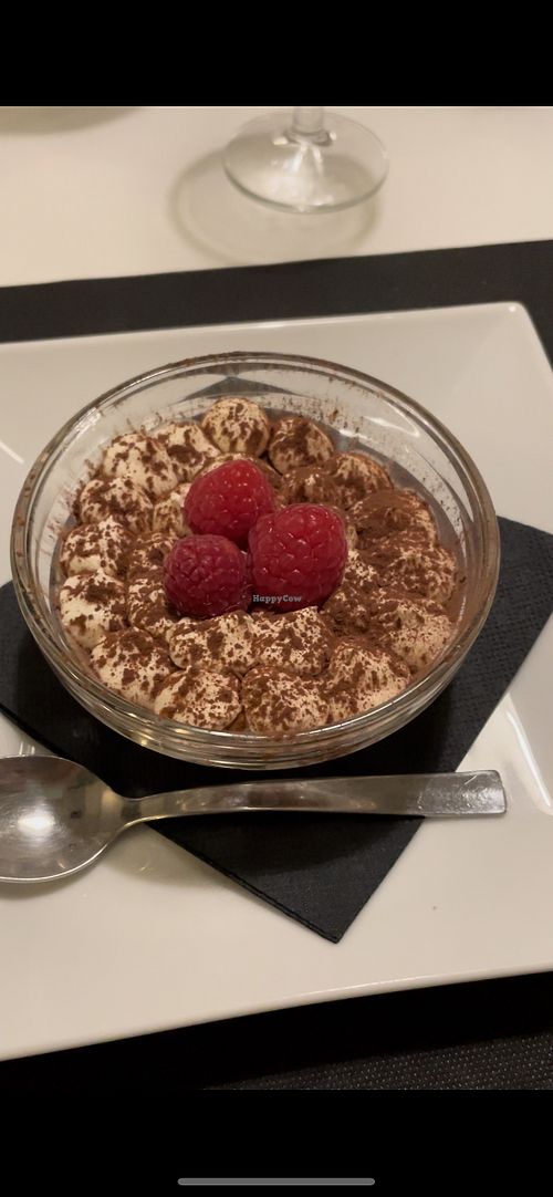 vegan tiramisu   at MiBiò bistrot in Milan