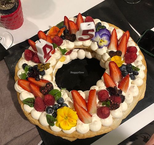 Birthday cake  at MiBiò bistrot in Milan