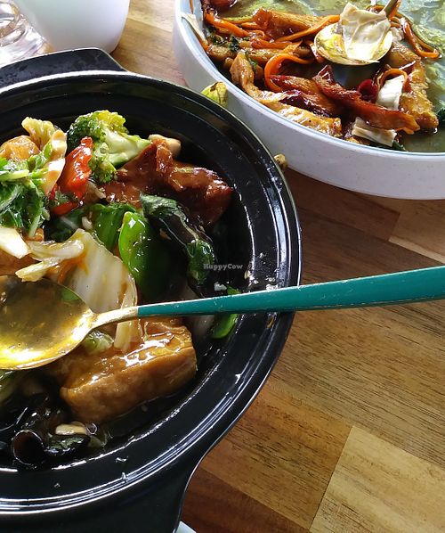 Forgot to take the photos before we started eating!  at Green Sprouts Vegetarian in Neutral Bay