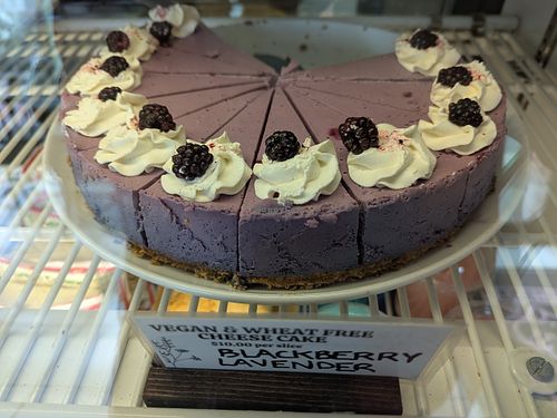 Blackberry-lavender Cheezecake at Bunny's Nook Kitchen in Victoria