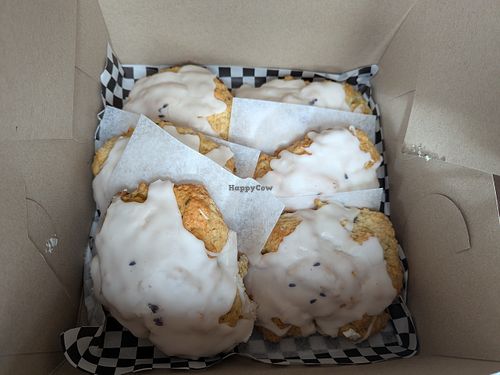 Peach-lavender scones! at Bunny's Nook Kitchen in Victoria