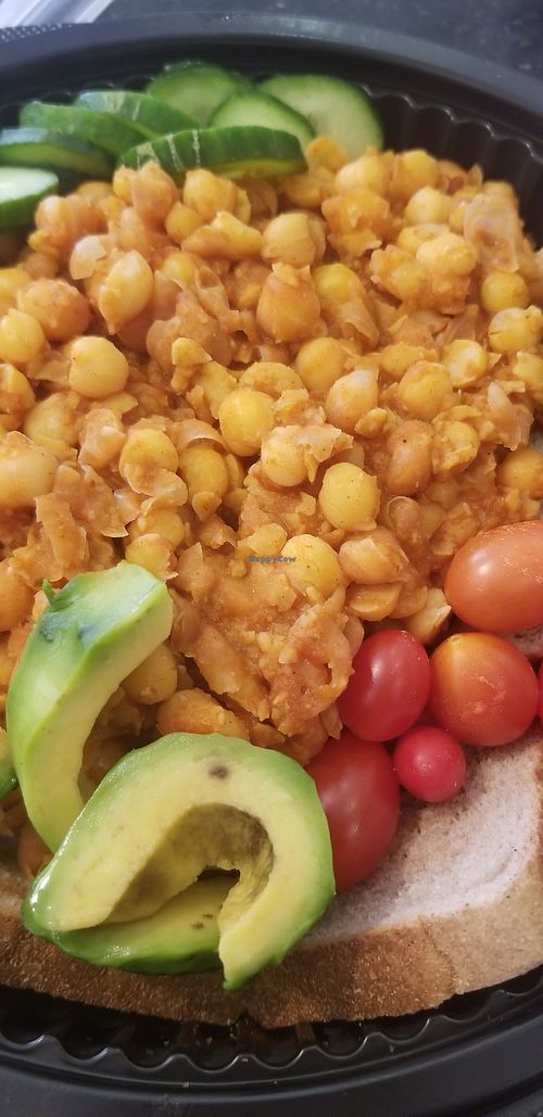 Greek chickpeas on toast at Fit Food Factory in Amman