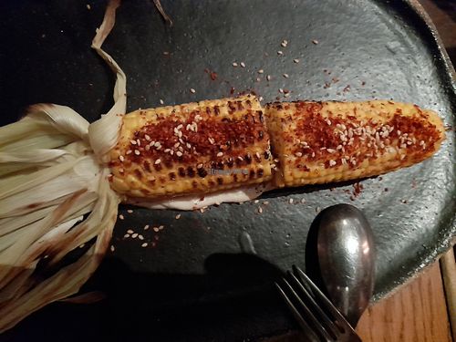 Charred sweet corn, tahini, Aleppo at ZA ZA TA in Fortitude Valley