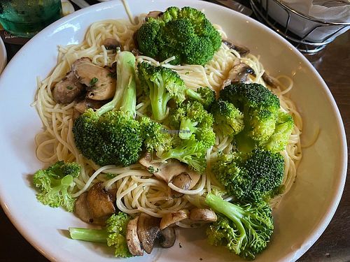 Steamed Broccoli and Sauteed Mushrooms on Angel Hair  at Olive Garden in Bossier City