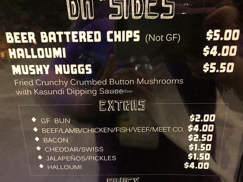 Menu at DA'Burger in West End