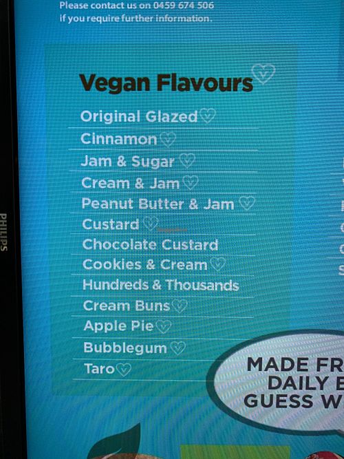 Vegan flavours at Donut Box in Mill Park