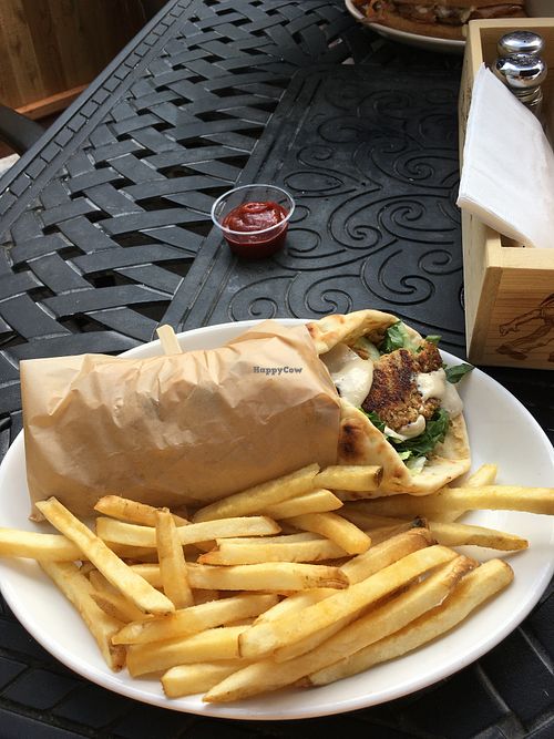 Bean and seed gyro with fries at McMenamins in Corvallis