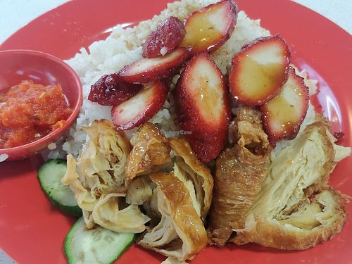 Chicken Char Siew rice at Ginga Vegetarian 银河素食香 - Jurong West in West Singapore