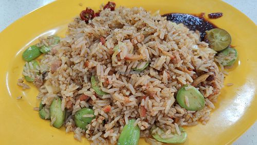 Fried sambal petai rice. at Ginga Vegetarian 银河素食香 - Jurong West in West Singapore
