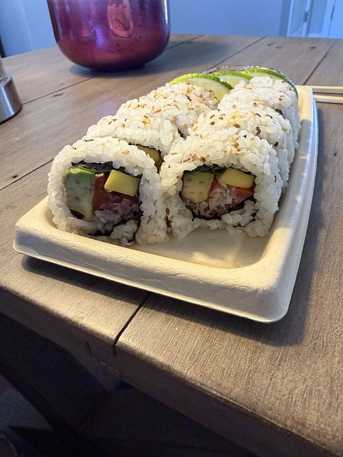 Summers special veggie sushi roll  at Sushi In the Raw in Nevada City