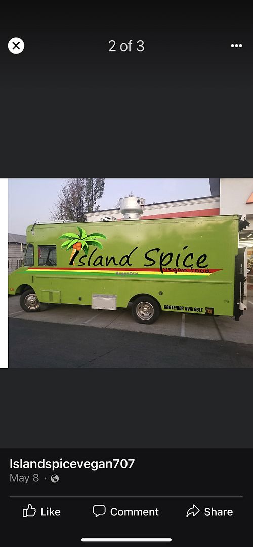 Truck at Island Spice Vegan 707 in Hopland