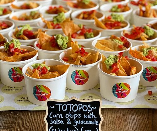 Totopos- corn chips with salsa and guacamole at No Manches in Wakefield