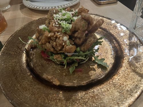 Huli Huli (fried trumpet mushrooms)   at Bloom in Chicago